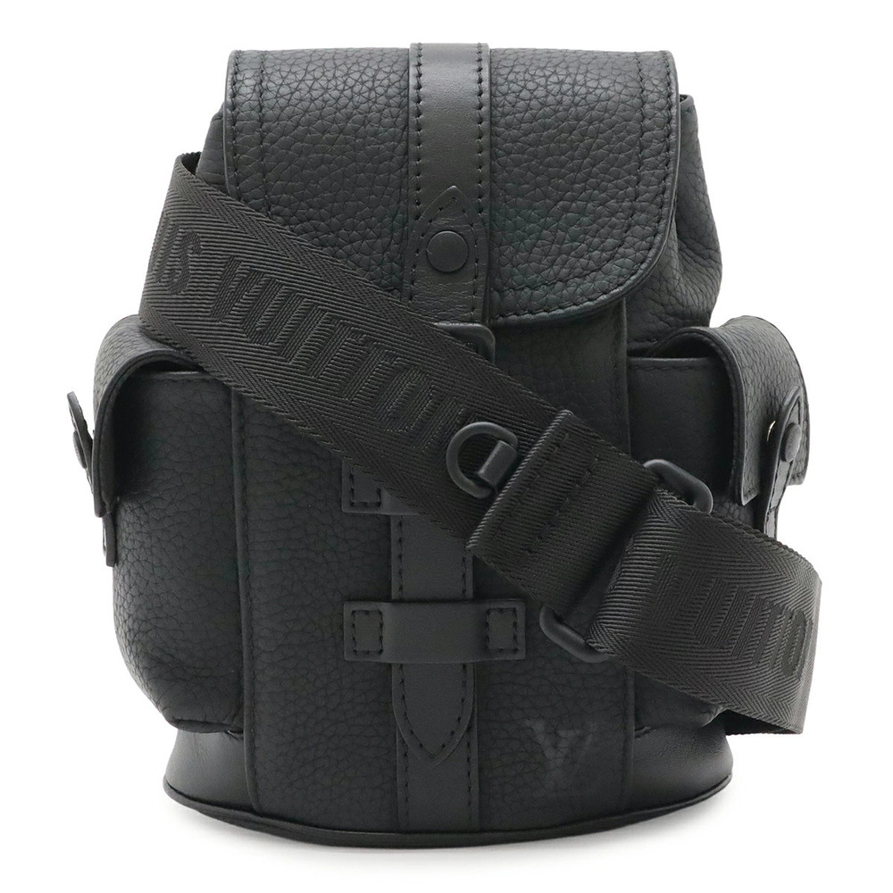 LOUIS VUITTON Taurillon Christopher Crossbody Bag Sling Leather Noir Black